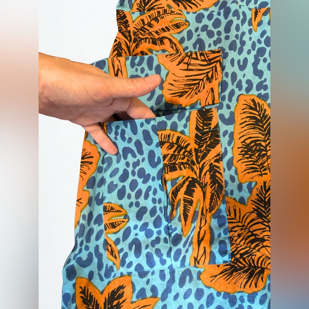 True Destinations Halter Maxi Dress Medium Resort Tropical Cotton Vacation Beads - Picture 4 of 15